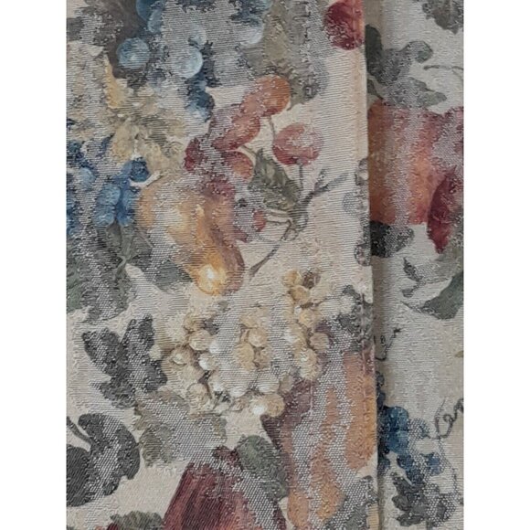 2 Vintage Fall Friut Design Table Runners With Red Fringe 72" & 57" - Picture 5 of 9